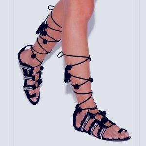 🧿 “The Gladiator Pom Pom Sandals.” 🧿